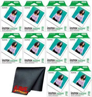 INSTAX Square Film 200 Exposures Bundle | For Instant Photos, Scrapbooks & Sharing | Includes Cleaning Cloth INSTAX Square Film 200 Exposures Bundle | For Instant Photos, Scrapbooks & Sharing | Includes Cleaning Cloth