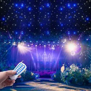 LED Star Lights Curtain, 19.69 * 9.48FT Star Light Curtain Backdrops Galaxy Starry Background White & Blue Foldable Wedding Stage Backdrop for Christmas Party Club Show Decoration LED Star Lights Curtain, 19.69 * 9.48FT Star Light Curtain Backdrops Galaxy Starry Background White & Blue Foldable Wedding Stage Backdrop for Christmas Party Club Show Decoration