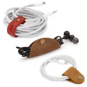 Londo Genuine Leather Headphone Earphone and General Cable Organizer Strap Set Londo Genuine Leather Headphone Earphone and General Cable Organizer Strap Set