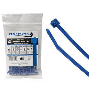 Tefzel Cable Ties ETFE, 4 Inch 100 Pcs, 18 Lbs Test, Blue | High Temp Zip Ties UV, Chemical Resistant, Non-Corrosive, Ideal for Hot, Cold, and Industrial Applications Tefzel Cable Ties ETFE, 4 Inch 100 Pcs, 18 Lbs Test, Blue | High Temp Zip Ties UV, Chemical Resistant, Non-Corrosive, Ideal for Hot, Cold, and Industrial Applications