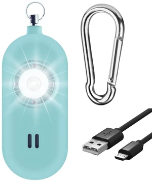Rechargeable Personal Safety Alarm for Women. 130dB Siren. Ear-Piercingly Loud w/ Flashing LED Strobe Light Siren Keychain (Aqua) Rechargeable Personal Safety Alarm for Women. 130dB Siren. Ear-Piercingly Loud w/ Flashing LED Strobe Light Siren Keychain (Aqua)