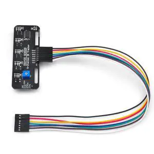 Infrared Line Tracking Sensor Module + 7 Pin 25cm Female to Female Jumper Wire, 5-Channel Infrared IR Line Reflection Tracker Sensor 3.3V-5V, Smart Car Black White Line Detection Tracing Infrared Line Tracking Sensor Module + 7 Pin 25cm Female to Female Jumper Wire, 5-Channel Infrared IR Line Reflection Tracker Sensor 3.3V-5V, Smart Car Black White Line Detection Tracing
