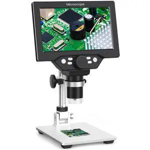 Digital Microscope 50-1200X with 7" LCD Screen for Coins & Soldering | 12MP Photo Capture 1080P Video Recording Stable Metal Stand Adjustable LED Lighting Windows PC Compatible Digital Microscope 50-1200X with 7" LCD Screen for Coins & Soldering | 12MP Photo Capture 1080P Video Recording Stable Metal Stand Adjustable LED Lighting Windows PC Compatible