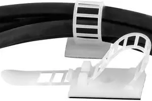 Pro-Grade, Adhesive-Backed Cable Straps 50 Pack. High-Strength, White Clamps for Electrical Wire Management and Organization. Tool-Free Installation for Home Or Office. Screw-Mount for Permanent Hold Pro-Grade, Adhesive-Backed Cable Straps 50 Pack. High-Strength, White Clamps for Electrical Wire Management and Organization. Tool-Free Installation for Home Or Office. Screw-Mount for Permanent Hold