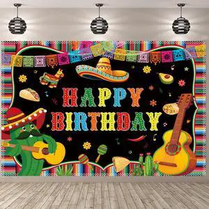 Mexican Happy Birthday Backdrop 8x6FT Cinco De Mayo Carnival Banner Background Colorful Flags Floral Cactus Mexican Fiesta Party Decorations Photography Supplies Mexican Happy Birthday Backdrop 8x6FT Cinco De Mayo Carnival Banner Background Colorful Flags Floral Cactus Mexican Fiesta Party Decorations Photography Supplies
