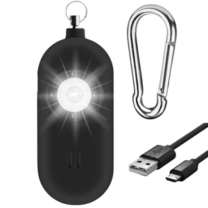 Rechargeable Personal Safety Alarm for Women. 130dB Siren. Ear-Piercingly Loud w/ Flashing LED Strobe Light Siren Keychain Rechargeable Personal Safety Alarm for Women. 130dB Siren. Ear-Piercingly Loud w/ Flashing LED Strobe Light Siren Keychain