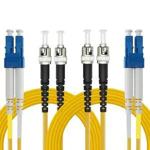 LC to ST Fiber Patch Cable, 5M (16.4ft) Single Mode Duplex Fiber Jumper 9/125um OS1 LSZH - LC ST Singlemode Duplex Patch Cords (5M - 2 Pack) LC to ST Fiber Patch Cable, 5M (16.4ft) Single Mode Duplex Fiber Jumper 9/125um OS1 LSZH - LC ST Singlemode Duplex Patch Cords (5M - 2 Pack)