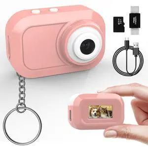 Mini Keychain Camera with 14M 1080P FHD, Mini Pocket Digital Camera - 0.96" Tiny Portable Small Cameras, Video Recorder with 16GB Card, OTG for Travel Study Recording Vlog Night Shots (Pink) Mini Keychain Camera with 14M 1080P FHD, Mini Pocket Digital Camera - 0.96" Tiny Portable Small Cameras, Video Recorder with 16GB Card, OTG for Travel Study Recording Vlog Night Shots (Pink)