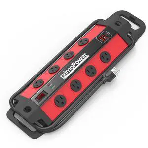 Metal Workshop Surge Protector Power Strip with 2 USB Ports - 8 Spaced Outlets, 500J Surge & Overload Protection, 4FT 14AWG Cord, Rugged Metal Housing, 125V/15A/1875W, Ideal for Indoor Workshop Metal Workshop Surge Protector Power Strip with 2 USB Ports - 8 Spaced Outlets, 500J Surge & Overload Protection, 4FT 14AWG Cord, Rugged Metal Housing, 125V/15A/1875W, Ideal for Indoor Workshop