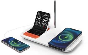 WBS12 NOAA Weather Band Clock Radio with Hurricane Alerts, SmartSet & Battery Backup, 15W Wireless Charging, USB-C & USB-A, Dual Alarm, Temp Sensor, 0.6 LCD WBS12 NOAA Weather Band Clock Radio with Hurricane Alerts, SmartSet & Battery Backup, 15W Wireless Charging, USB-C & USB-A, Dual Alarm, Temp Sensor, 0.6 LCD
