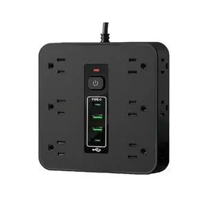 16-in-1 Surge Protector Power Strip with 16 AC Outlets, 3 USB & 2 Type-C Ports, for Home Office Dorm Travel (Black) 16-in-1 Surge Protector Power Strip with 16 AC Outlets, 3 USB & 2 Type-C Ports, for Home Office Dorm Travel (Black)