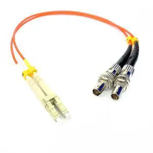 1ft Fiber Optic Adapter Cable LC (Male) to ST (Female) Multimode 50/125 Duplex 1ft Fiber Optic Adapter Cable LC (Male) to ST (Female) Multimode 50/125 Duplex