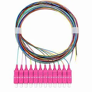 ® - 12 Fibre SC/UPC OM4 Multimode 50/125um Unclad Colour Coded Optical Fibre Pigtail ® - 12 Fibre SC/UPC OM4 Multimode 50/125um Unclad Colour Coded Optical Fibre Pigtail