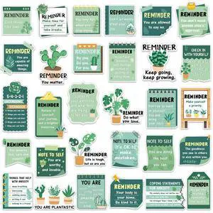 300 Pcs Mental Health Stickers Holiday Positive Affirmation Decor Inspirational Motivational Encouraging Care Quote Decals for Laptop Water Bottle Students Teens Adults(Green Plant) 300 Pcs Mental Health Stickers Holiday Positive Affirmation Decor Inspirational Motivational Encouraging Care Quote Decals for Laptop Water Bottle Students Teens Adults(Green Plant)