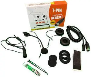 7 Pin Helmet Headset Compatible with Harley Davidson Motorcycles, Wired Harley Communication System with Stereo Speakers & Noise Canceling Boom Mic | 7-Pin Lower Cord Included 7 Pin Helmet Headset Compatible with Harley Davidson Motorcycles, Wired Harley Communication System with Stereo Speakers & Noise Canceling Boom Mic | 7-Pin Lower Cord Included