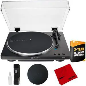 AT-LP70X-BG Fully Automatic Belt-Drive Turntable, Black/Silver Bundle with 2 YR CPS Enhanced Protection Pack, 12" Platter Mat, Vinyl Record Cleaning Fluid System & Microfiber Cloth AT-LP70X-BG Fully Automatic Belt-Drive Turntable, Black/Silver Bundle with 2 YR CPS Enhanced Protection Pack, 12" Platter Mat, Vinyl Record Cleaning Fluid System & Microfiber Cloth