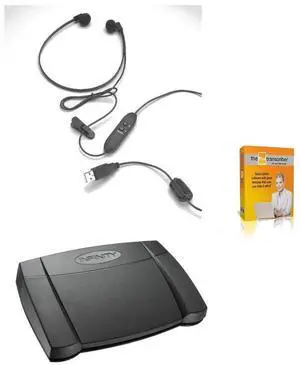 FTW Transcriber Foot Pedal Bundle with USB Transcription Headset FTW Transcriber Foot Pedal Bundle with USB Transcription Headset