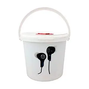 Bucket of Bulk Earbuds 100 Pack Smiley Stereo Earbuds Bucket of Bulk Earbuds 100 Pack Smiley Stereo Earbuds