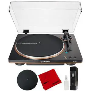 AT-LP70X-BZ Fully Automatic Belt-Drive Turntable Black/Bronze Bundle with Deco Gear 12 inch Rubber Platter Mat, Cleaning Fluid System and Cleaning Cloth AT-LP70X-BZ Fully Automatic Belt-Drive Turntable Black/Bronze Bundle with Deco Gear 12 inch Rubber Platter Mat, Cleaning Fluid System and Cleaning Cloth