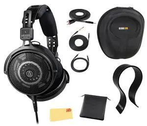 ATH-R50X Professional Open-Back Reference Headphones - Black Bundle with Case, Stand, Cable, and Austin Bazaar Polishing Cloth ATH-R50X Professional Open-Back Reference Headphones - Black Bundle with Case, Stand, Cable, and Austin Bazaar Polishing Cloth