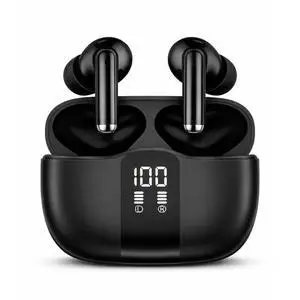 Hybrid ANC Earbuds, Noise Cancelling Bluetooth 5.3 Headphones, Black | Rich bass, clear calls, LED battery case, USB-C charging, immersive audio for gym, commuting, school, remote work and travel Hybrid ANC Earbuds, Noise Cancelling Bluetooth 5.3 Headphones, Black | Rich bass, clear calls, LED battery case, USB-C charging, immersive audio for gym, commuting, school, remote work and travel