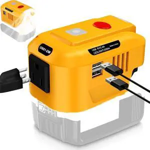 150W Phone Charger Adapter for Dewalt 18V-60V Battery w/Dual USB Port | DC 18V to AC 120V Top Off Inverter Power Supply for Dew-alt Perfect for Outdoor Generator(No Battery) 150W Phone Charger Adapter for Dewalt 18V-60V Battery w/Dual USB Port | DC 18V to AC 120V Top Off Inverter Power Supply for Dew-alt Perfect for Outdoor Generator(No Battery)