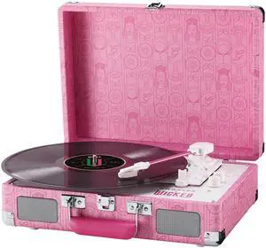 CR8005F-PW Wicked Glinda Cruiser Record Player, Pink | 3-Speed Turntable, Bluetooth In / Out, Built-in Stereo Speakers, Isolated Internal Speakers Minimize Vibration CR8005F-PW Wicked Glinda Cruiser Record Player, Pink | 3-Speed Turntable, Bluetooth In / Out, Built-in Stereo Speakers, Isolated Internal Speakers Minimize Vibration