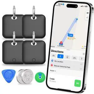 Smart Tracker Tags-4 Pack(iOS Only) Compatible with Apple with 2 Batteries,Replaceable Battery,Bluetooth Luggage Smart GPS Tag Works with Apple Find My APP,Item Finders for Dog/Key/Luggage Smart Tracker Tags-4 Pack(iOS Only) Compatible with Apple with 2 Batteries,Replaceable Battery,Bluetooth Luggage Smart GPS Tag Works with Apple Find My APP,Item Finders for Dog/Key/Luggage