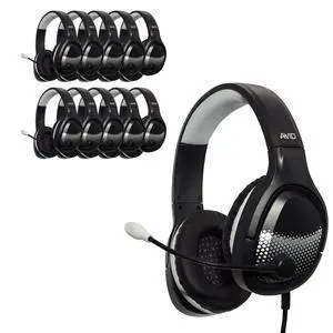 Products AE-79 Deluxe Over-Ear Classroom Computer Stereo Headset USB Plug, Black (10 Pack), Great for Gaming and E-Sports Products AE-79 Deluxe Over-Ear Classroom Computer Stereo Headset USB Plug, Black (10 Pack), Great for Gaming and E-Sports