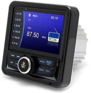 Marine Boat Stereo Gauge Receiver - Audio Systems, 3.9 Inch Video Playback, Wireless Connection, AM/FM, USB Port, AUX, No CD DVD Player Radio Receiver, MP5 Player Radio Receiver Marine Boat Stereo Gauge Receiver - Audio Systems, 3.9 Inch Video Playback, Wireless Connection, AM/FM, USB Port, AUX, No CD DVD Player Radio Receiver, MP5 Player Radio Receiver