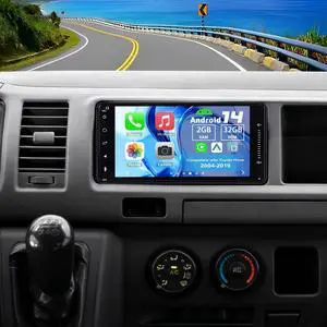 Double Din Car Stereo Upgrade Radio for Toyota Hiace 2004-2019 | Android 14 2G+32G 7" Touchscreen Wireless Carplay Android Auto GPS WiFi Bluetooth RDS DSP SWC Mirrorlink Mic Backup Camera Double Din Car Stereo Upgrade Radio for Toyota Hiace 2004-2019 | Android 14 2G+32G 7" Touchscreen Wireless Carplay Android Auto GPS WiFi Bluetooth RDS DSP SWC Mirrorlink Mic Backup Camera