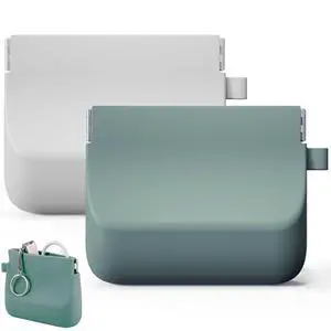 Silicone Headphone Organizer Wired Earbud Case Pouch, Portable Data Cable Organizer Case, Silicone Coin Purse Pouch Change Holder for Women and Men (Small, Green+Gray) Silicone Headphone Organizer Wired Earbud Case Pouch, Portable Data Cable Organizer Case, Silicone Coin Purse Pouch Change Holder for Women and Men (Small, Green+Gray)
