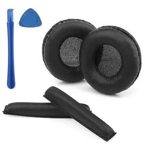 Replacement Ear Pads and Headband Cushion for Sennheiser PX80/PX100/PX100II/PX200/PX200II/PXC300/PMX200/PXC150/PXC250/PXC250II, Protein Leather and Memory Foam Headphone Pads Replacement(Black) Replacement Ear Pads and Headband Cushion for Sennheiser PX80/PX100/PX100II/PX200/PX200II/PXC300/PMX200/PXC150/PXC250/PXC250II, Protein Leather and Memory Foam Headphone Pads Replacement(Black)