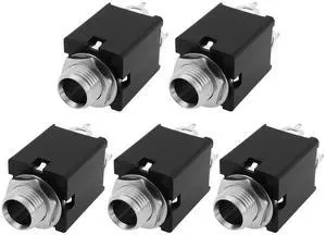 5pcs 1/4 Inch Enclosed Mono Jack Copper Joint 6.35mm Audio Socket with Solder Lug Terminals for Effects and Amps 5pcs 1/4 Inch Enclosed Mono Jack Copper Joint 6.35mm Audio Socket with Solder Lug Terminals for Effects and Amps