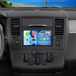 Android 14 Double Din Car Stereo Radio for Nissan Versa 2007-2011 | 7" Touchscreen Car Radio w/Wireless Carplay Android Auto GPS WiFi Bluetooth RDS DSP SWC Mic Backup Camera Android 14 Double Din Car Stereo Radio for Nissan Versa 2007-2011 | 7" Touchscreen Car Radio w/Wireless Carplay Android Auto GPS WiFi Bluetooth RDS DSP SWC Mic Backup Camera