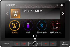 DM90MIR 9 inch Mechless Multimedia Receiver with USB Screen Mirroring for Apple and Android Smartphones l Built-in Bluetooth l 240 Watts MOSFET Power (60W x 4) DM90MIR 9 inch Mechless Multimedia Receiver with USB Screen Mirroring for Apple and Android Smartphones l Built-in Bluetooth l 240 Watts MOSFET Power (60W x 4)
