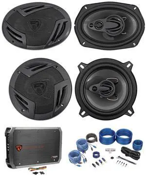 RV69.4A 6x9 4-Way Car Speaker Pair Bundle with RXA-F1 Amplifier | 1000W Peak / 220W RMS, RXA-F1 1600W Peak / 400W RMS, RV5.3A 5.25" 3-Way Speaker Pair, RWK42 4 Gauge Kit, 4-Items RV69.4A 6x9 4-Way Car Speaker Pair Bundle with RXA-F1 Amplifier | 1000W Peak / 220W RMS, RXA-F1 1600W Peak / 400W RMS, RV5.3A 5.25" 3-Way Speaker Pair, RWK42 4 Gauge Kit, 4-Items