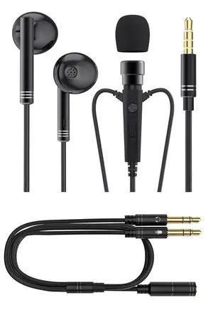 KT03 Headphones with Karaoke HD Lavalier Microphone and Real-Time Ear Monitoring (Splitter Adapter,3.5mm, Black) KT03 Headphones with Karaoke HD Lavalier Microphone and Real-Time Ear Monitoring (Splitter Adapter,3.5mm, Black)