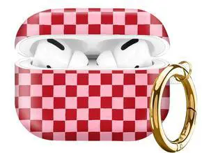 Compatible with AirPod Pro Case 2nd/1st Gen (2023/2022/2019),Shockproof Protective Cover with Keychain for Women,Cute Charging Case for Airpod Pro 2/1(Red Pink Checkered) Compatible with AirPod Pro Case 2nd/1st Gen (2023/2022/2019),Shockproof Protective Cover with Keychain for Women,Cute Charging Case for Airpod Pro 2/1(Red Pink Checkered)