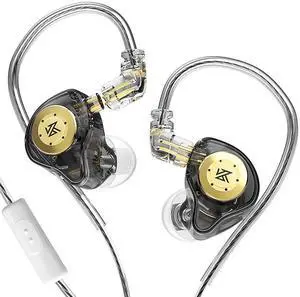 EDXPro KZ EDX in-Ear Monitors, HiFi Stereo Stage/Studio IEM Wired Noise Isolating Sport Earphones/Earbuds/Headphones with Detachable Cable for Musician Audiophile (with Mic, Translucent Black) EDXPro KZ EDX in-Ear Monitors, HiFi Stereo Stage/Studio IEM Wired Noise Isolating Sport Earphones/Earbuds/Headphones with Detachable Cable for Musician Audiophile (with Mic, Translucent Black)