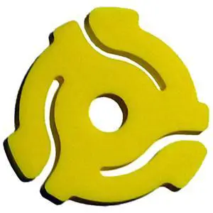 (10 Pack) TEN Yellow Plastic 45 RPM 7 Inch Vinyl Record Adaptor - 7" Inserts (10 Pack) TEN Yellow Plastic 45 RPM 7 Inch Vinyl Record Adaptor - 7" Inserts