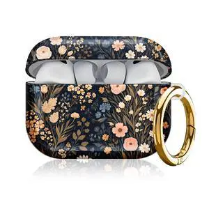 Compatible with AirPod Pro 3 Case, Cute Hard TPU Protective Cover with Keychain, Shockproof Design Case for Women & Girls,Floral Colors Compatible with AirPod Pro 3 Case, Cute Hard TPU Protective Cover with Keychain, Shockproof Design Case for Women & Girls,Floral Colors