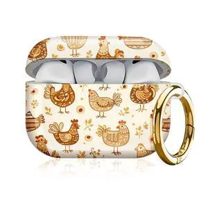 Compatible with AirPod Pro 3 Case, Cute Hard TPU Protective Cover with Keychain, Shockproof Design Case for Women & Girls,Chicken Compatible with AirPod Pro 3 Case, Cute Hard TPU Protective Cover with Keychain, Shockproof Design Case for Women & Girls,Chicken