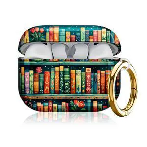Compatible with AirPod Pro 3 Case, Cute Hard TPU Protective Cover with Keychain, Shockproof Design Case for Women & Girls,Floral Colorful Books Compatible with AirPod Pro 3 Case, Cute Hard TPU Protective Cover with Keychain, Shockproof Design Case for Women & Girls,Floral Colorful Books