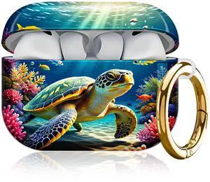 Compatible with AirPod Pro 3 Case, Cute Hard TPU Protective Cover with Keychain, Shockproof Design Case for Women & Girls,Colorful Sea Turtle Coral Reef Fish Compatible with AirPod Pro 3 Case, Cute Hard TPU Protective Cover with Keychain, Shockproof Design Case for Women & Girls,Colorful Sea Turtle Coral Reef Fish