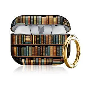 Compatible with AirPod Pro 3 Case, Cute Hard TPU Protective Cover with Keychain, Shockproof Design Case for Women & Girls,Bookshelf Vintage Books Compatible with AirPod Pro 3 Case, Cute Hard TPU Protective Cover with Keychain, Shockproof Design Case for Women & Girls,Bookshelf Vintage Books