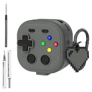 for Samsung Galaxy Buds 4 pro/Buds 4 Case Cover,Cute Cartoon 3D Funny Game Player Design Protective PC+TPU Cover,with Keychain & Lanyard & Cleaner Kit,Grey for Samsung Galaxy Buds 4 pro/Buds 4 Case Cover,Cute Cartoon 3D Funny Game Player Design Protective PC+TPU Cover,with Keychain & Lanyard & Cleaner Kit,Grey