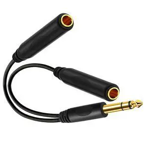 1/4 Splitter Male to Dual 1/4" TRS Stereo Female Jack Splitter Headphone Adapter Cable - 8 inches / 20cm Quarter Inch Cord 1/4 Splitter Male to Dual 1/4" TRS Stereo Female Jack Splitter Headphone Adapter Cable - 8 inches / 20cm Quarter Inch Cord