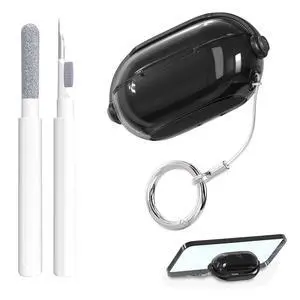 Secure Lock for Beats Solo Buds Case Clear,Cute Headphone Style Design for Beats Solo Buds Cover,Shockproof Soft TPU Skin for Beat Solo Case with Carabiner&Cleaning Pen Women Girl-Black Secure Lock for Beats Solo Buds Case Clear,Cute Headphone Style Design for Beats Solo Buds Cover,Shockproof Soft TPU Skin for Beat Solo Case with Carabiner&Cleaning Pen Women Girl-Black