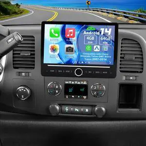 Car Radio for Chevy Silverado Tahoe GMC Sierra Yukon 2007-2014 | Android 14 4G+64G 10" Touch Screen Car Stereo with Wireless Carplay Android Auto GPS WiFi Mic Backup Camera Car Radio for Chevy Silverado Tahoe GMC Sierra Yukon 2007-2014 | Android 14 4G+64G 10" Touch Screen Car Stereo with Wireless Carplay Android Auto GPS WiFi Mic Backup Camera
